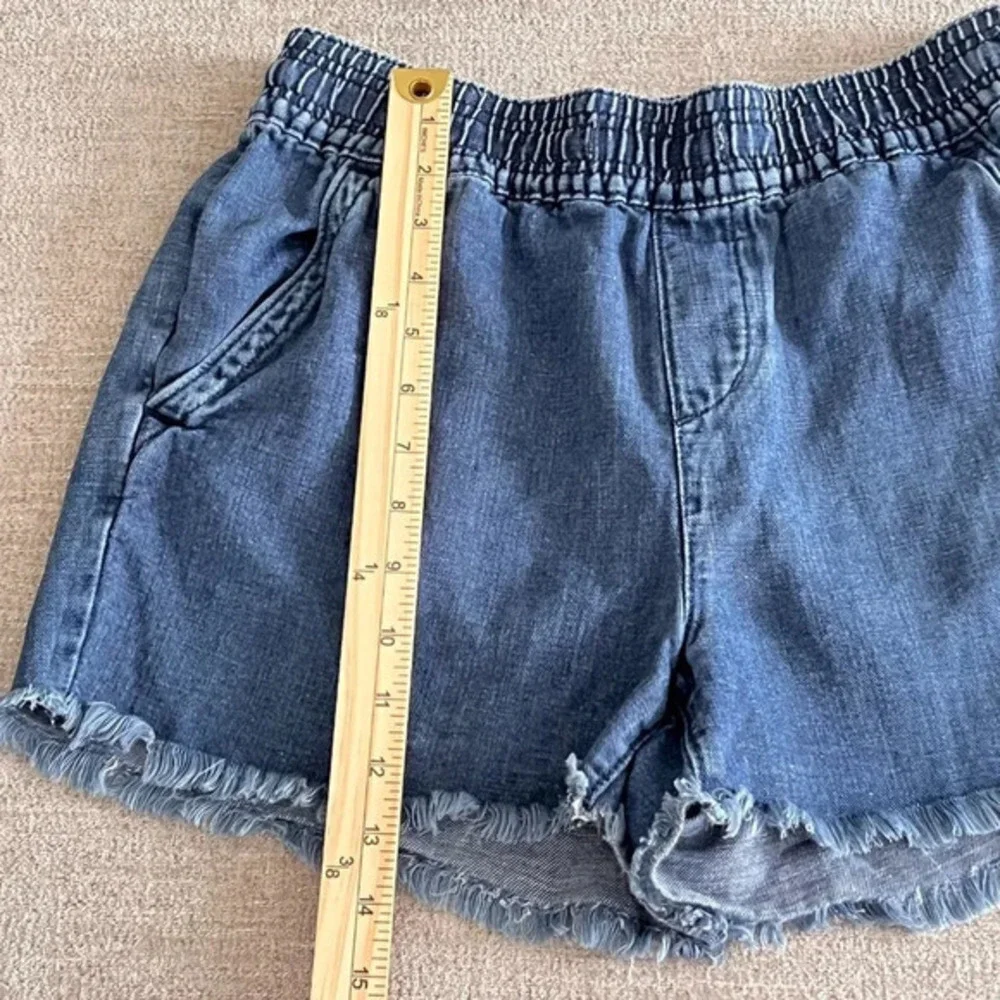 Loft‎ Womens Blue Pull On High-Rise Cut Off Shorts Size S Pockets Raw Hems Soft